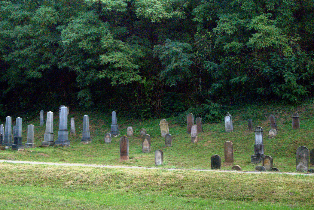 Fotka strednej časti cintorína 